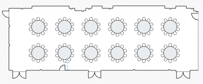 diagram of 304AB Banquet layout