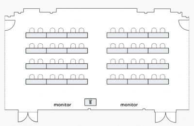 diagram of 304B Classroom layout