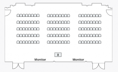 diagram of 304B Row Seating layout