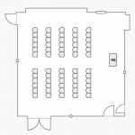 diagram of room 310 in row seating layout