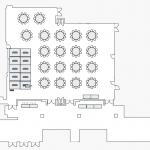 diagram of SU Ballroom Banquet with a Large Stage