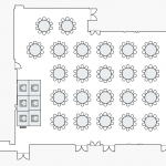 diagram of SU Ballroom Banquet with a Medium Stage