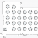 diagram of Ballroom Banquet layout with a Small Stage
