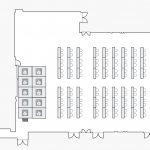 Diagram of SU Ballroom Classroom with a Large Stage