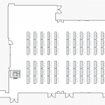 diagram of the Ballroom with a classroom layout and a small stage