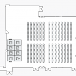 diagram of SU Ballroom Row Seating with a Large Stage