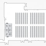 diagram of SU Ballroom Row Seating with a Medium Stage